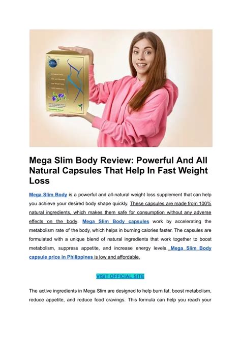 Mega Slim Body Slimming Capsules 400mg 20Capsules Fat .